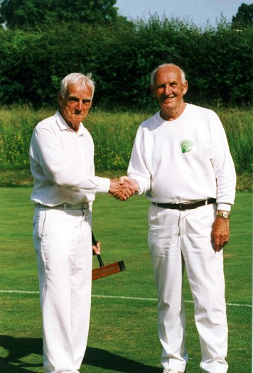 doug 1.jpg - Doug Taylor shaking hands with John Lovett after a tight game